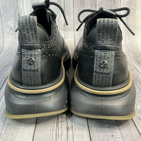 Cole Haan 5.ZEROGRAND Wingtip Oxford Shoes Men's 9W Black Pavement C36508 - Picture 4 of 12